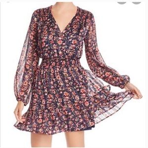 AQUA Ruffled Floral Paisley Dress .Size M